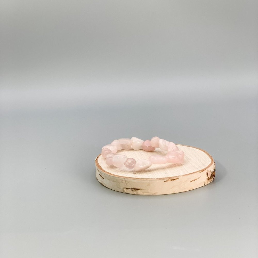 Rose Quartz Chakra Boho Stretch Bracelet, The Stone of Love, Anniversary Gift Id - Picture 7 of 9